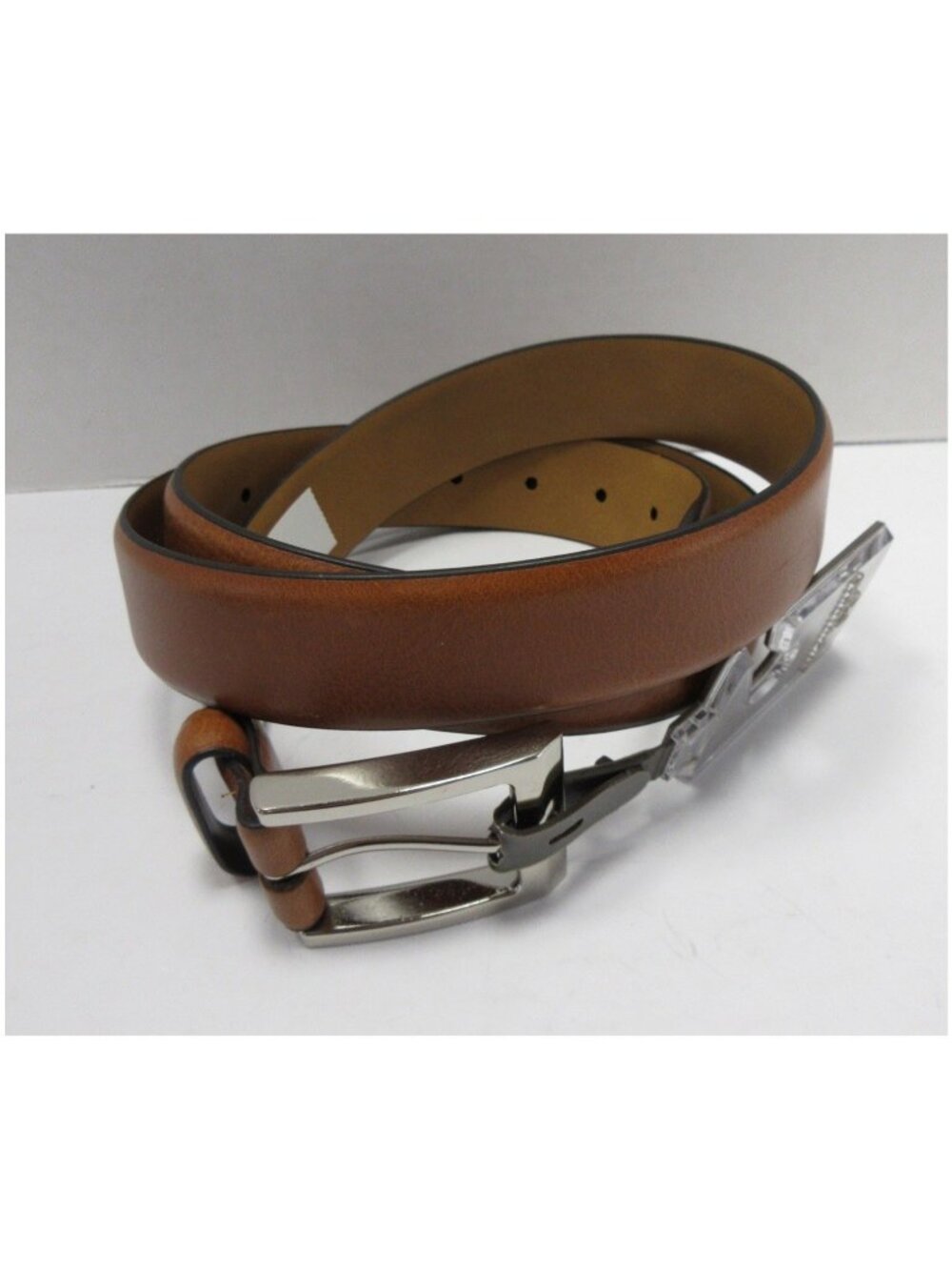 Trafalgar Belt XL Tan Leather Dress Classic Silver Tone Buckle NEW